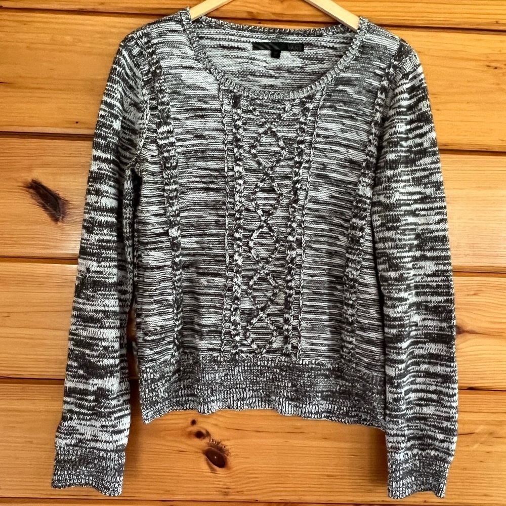 VANS Marled Long Sleeve Cable Knit Crew Neck Pullover Sweater Jumper Womens M